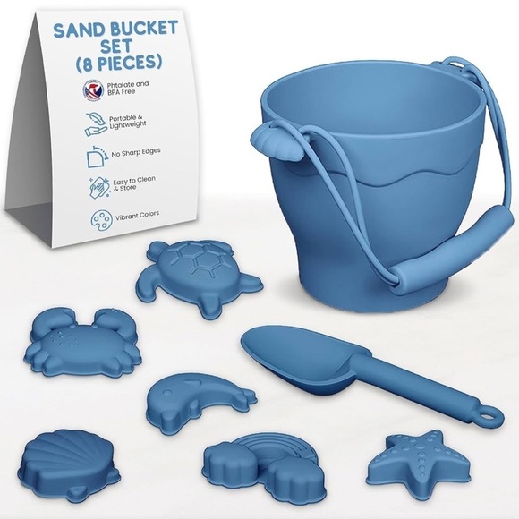 elbebe Other - ELBEBE Silicone Baby Beach Toy Blue Set of 8